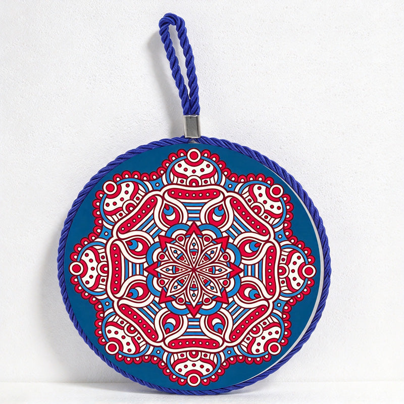 CouldNook Patterned Ceramic Coaster - Round Motifs and Cord-Edged Trivets
