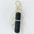 CouldNook Rhinestone Perfume Bottle Keychain - Beaded Loop and Rounded Cap