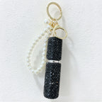 CouldNook Rhinestone Perfume Bottle Keychain - Beaded Loop and Rounded Cap