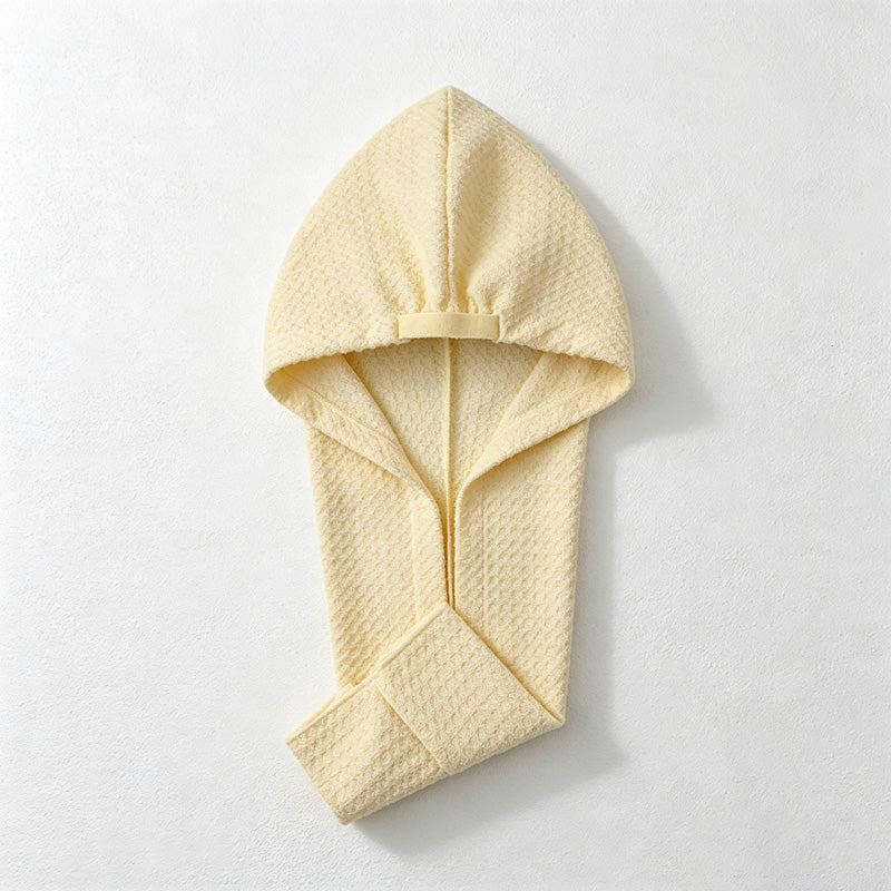 CouldNook Waffle Hair Towel Wrap - Hooded Drying Cap