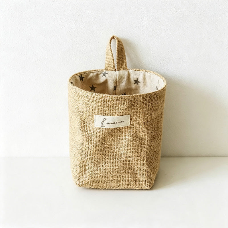 CloudNook Cotton Linen Hanging Storage Bag‑Wall Mount Organizer