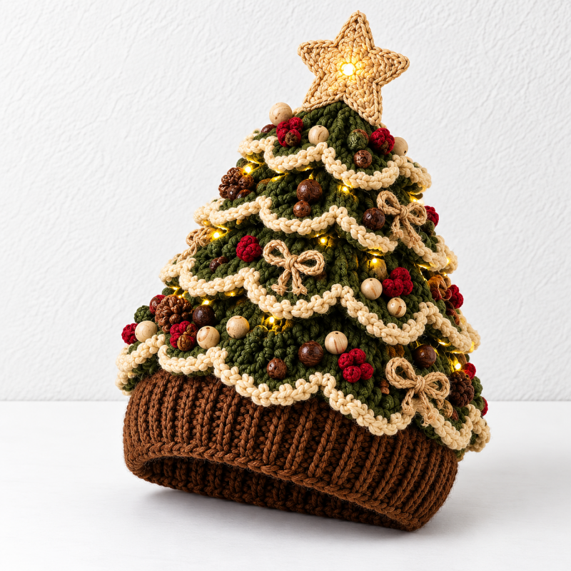 CouldNook Christmas Tree Crochet Hat Material Kit - Layered Branches