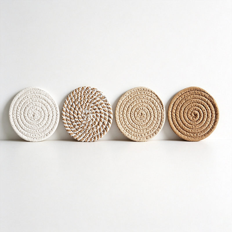 CouldNook 4PCS/8PCS Woven Drink Coaster Set - Warm Table Accent