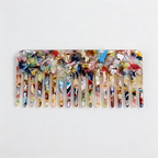 CouldNook Rectangular Marble Acetate Comb‑Wide Tooth Hair Comb