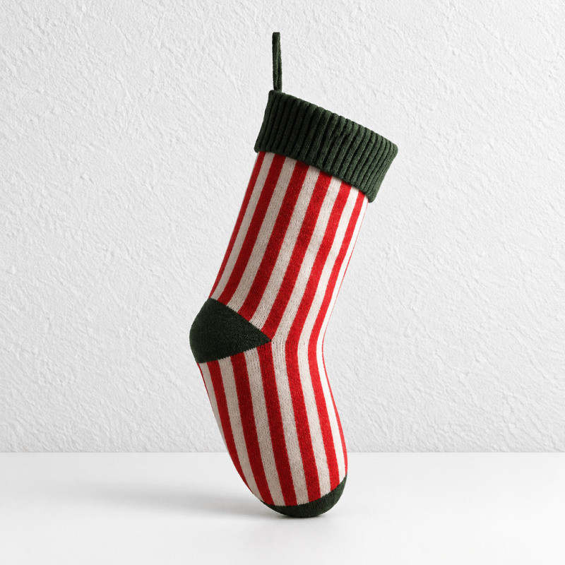 CouldNook Striped Knit Christmas Stocking - Contrasting Cuff