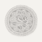 CouldNook Round Embroidered Lace Placemat - Floral Design Size Range