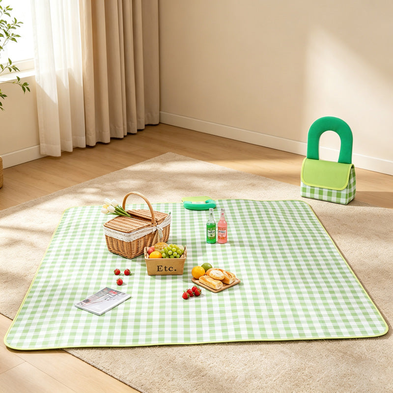 CouldNook Plaid Foldable Picnic Mat - Broad Carry Handle