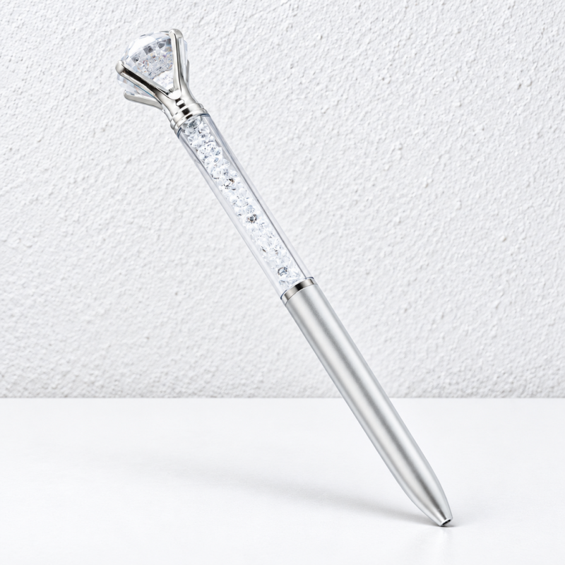 CouldNook Gem Top Ballpoint Pen - Clear Decorative Barrel and Facets