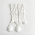 CouldNook Lace Cuff Socks - Wide Floral Trim And Two Lengths