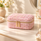 Woven Jewelry Box - Zip Closure and Divided Interior