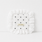 CouldNook Heart Print Cotton Lace Coaster - Ruffled Edge