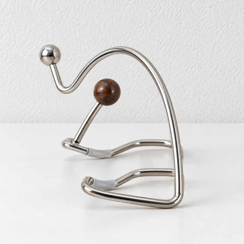 Elephant Phone Stand - Curved Metal Outline and Bead