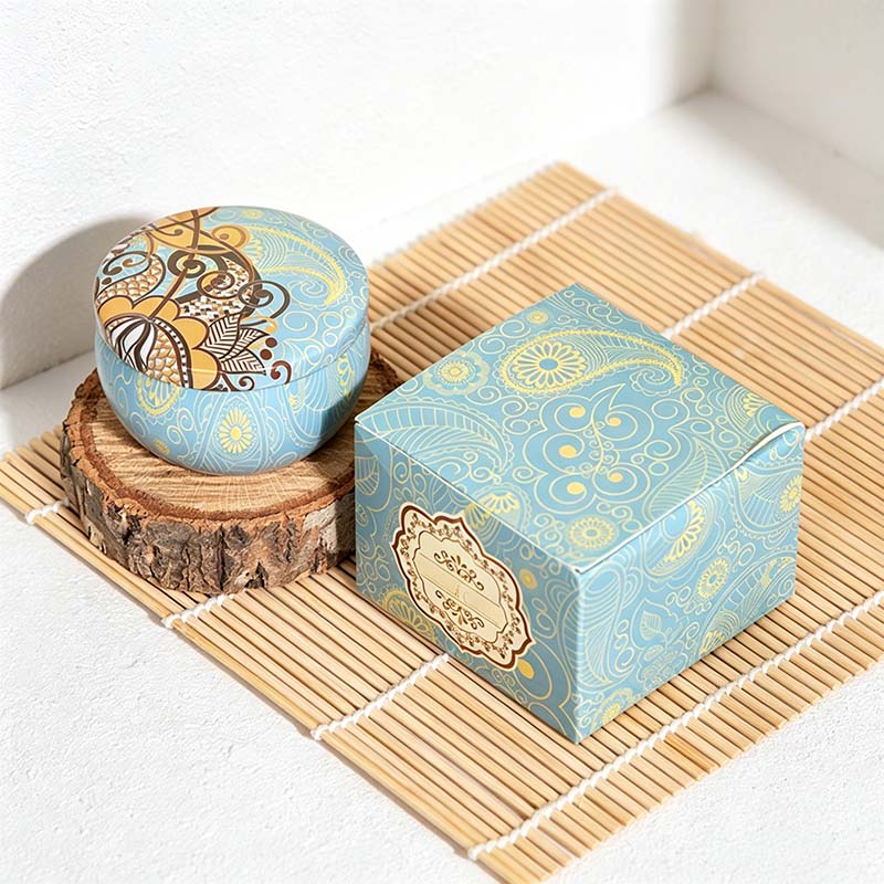 CouldNook Patterned Tin Scented Candle - Decorative Lid And Floral Wax Accents