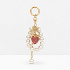 CouldNook Clear Strawberry Pearl Keychain - Bowknot Bag Pendant