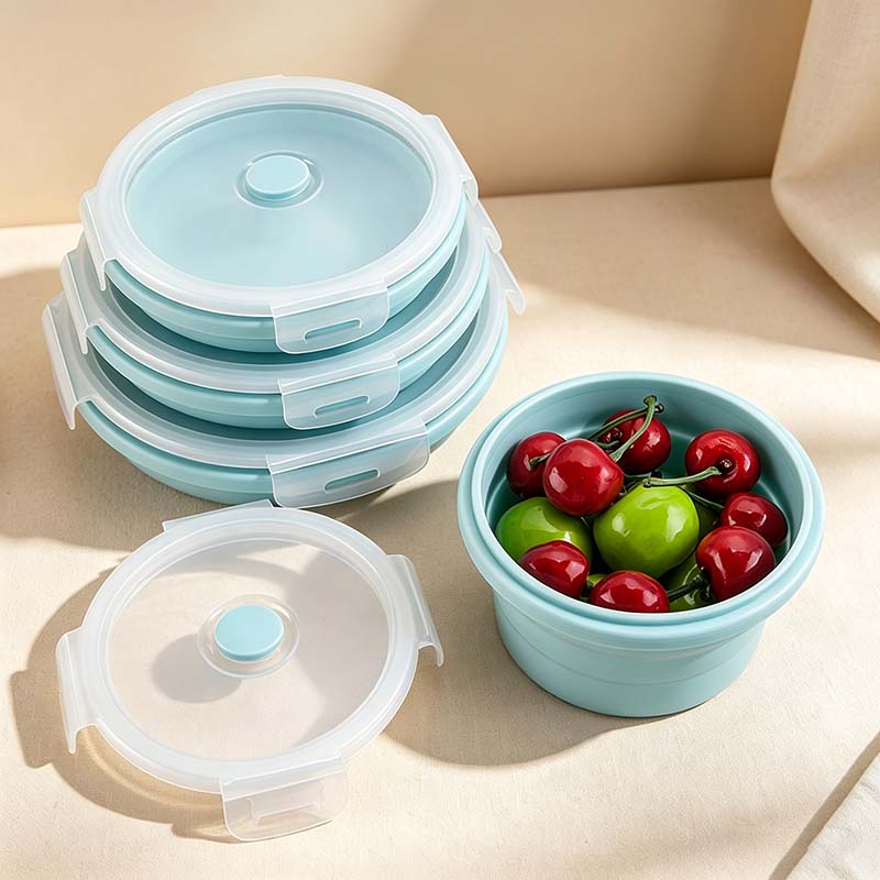 CouldNook Collapsible Silicone Food Container - Stackable Round Design
