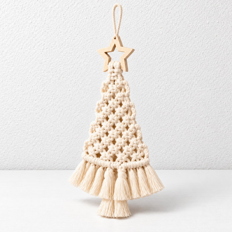 CouldNook Macrame Christmas Tree Ornament - Knotted Cord
