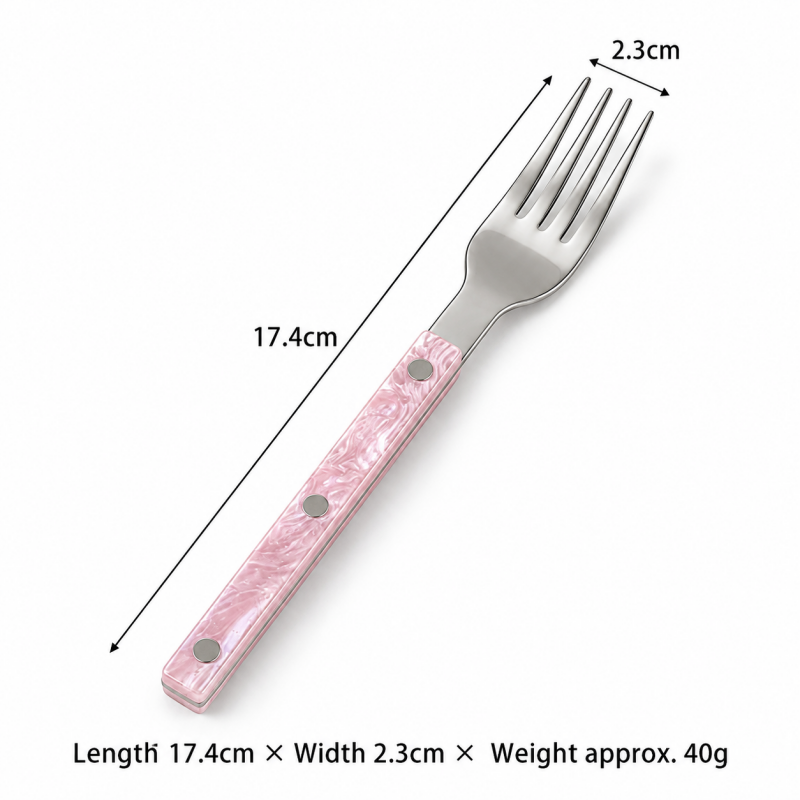 Marbled Handle Flatware - Straight Grips and Round Rivets