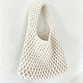 CloudNook Cotton Rope Woven Handbag‑Mesh Tote Bag