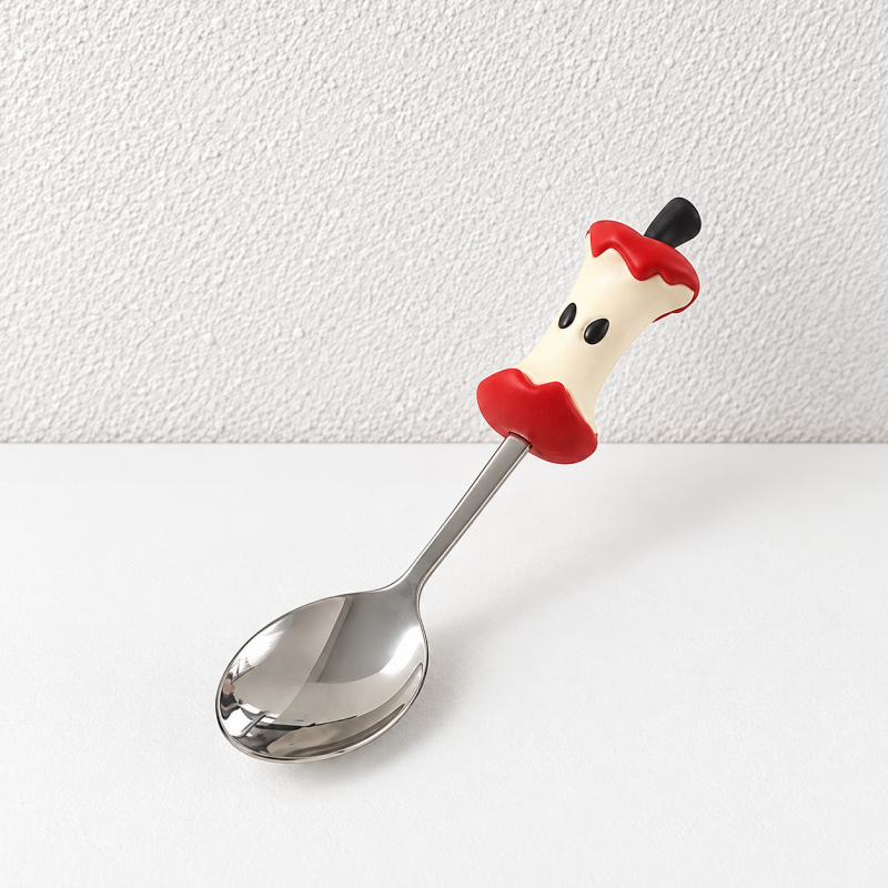 Apple Core Utensil - Sculpted Handle and Seed Details
