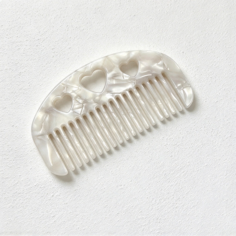 CouldNook Heart Cutout Hair Comb - Arched Acetate Design
