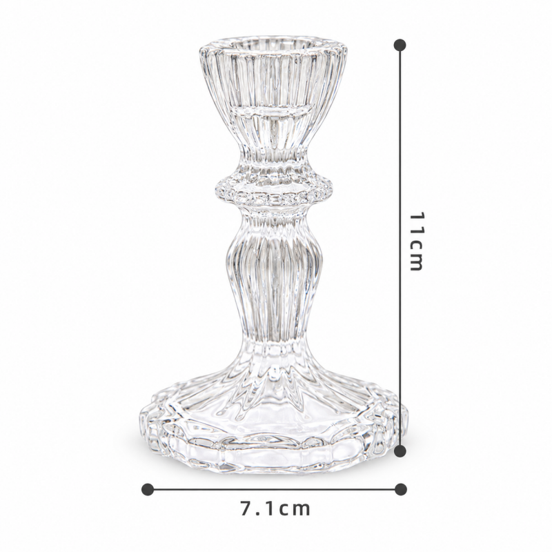 CouldNook Decorative Glass Candle Holder - Sculpted Shapes