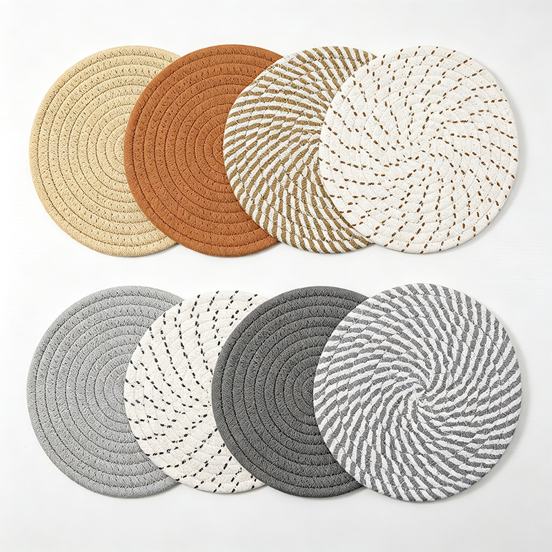 CouldNook Woven Round Drink Coaster - Warm Table Accent