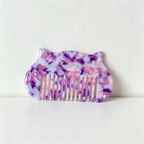 CloudNook Cat Shape Acetate Comb‑Marble Wide Tooth Hair Comb