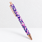CouldNook Leopard Print Ballpoint Pen - Metal Barrel and Rose-Toned Trim