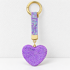 CouldNook Heart Keychain - Rhinestone-covered Shape and Matching Short Strap