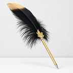 CouldNook Feather Ballpoint Pen - Gold-Tipped Plume and Maple Leaf Accent