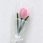 Artificial Tulip Bouquet with Pearl-Trim Wrapping