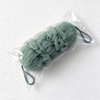 CouldNook Mesh Bath Scrubber - Three Gathered Sections And End Loops
