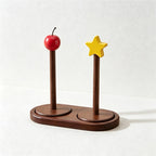 CouldNook Wooden Paper Towel Holder - Star and Apple Tops