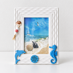 Coastal Photo Frame - Marine Motifs and Textured Border