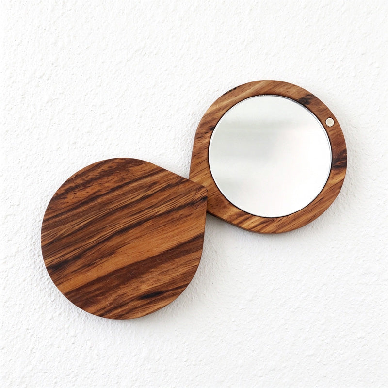 Wooden Pocket Mirrors with Varied Cover Designs