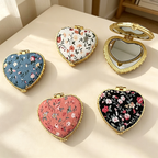 CouldNook Floral Compact Mirror - Three Double-Sided Folding Shapes