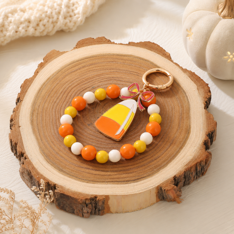 CouldNook Halloween Beaded Keychain - Colorful Loops and Character Pendants