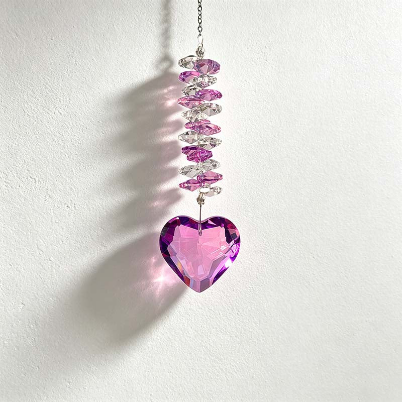 CouldNook Heart Suncatcher - Pendant Colors And Spiral Bead Arrangement