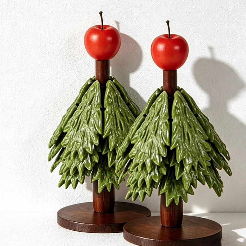 CouldNook Evergreen Tree Trivet Set - Layered Leaf Sections