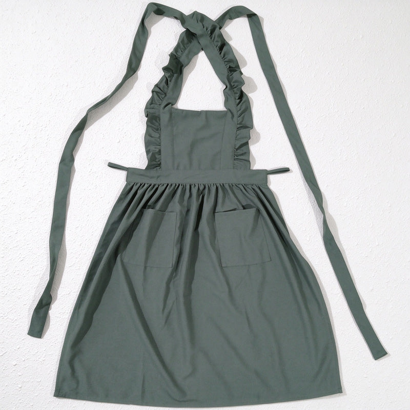 CouldNook Ruffle Strap Apron - Lace or Plain Pockets