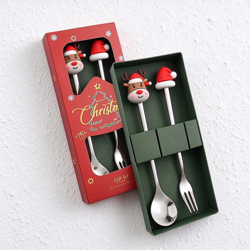 CouldNook Christmas Cutlery Set - Character Tops and Decorative Charm Designs