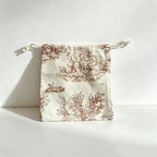 CouldNook Floral Drawstring Storage Pouch - Soft Cotton Utility Bag