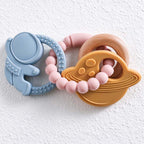 CouldNook Beaded Teether - Textured Space Leaf and Animal Shapes