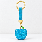 CouldNook Apple Keychain - Dimensional Rhinestone Fruit and Small Leaf Detail