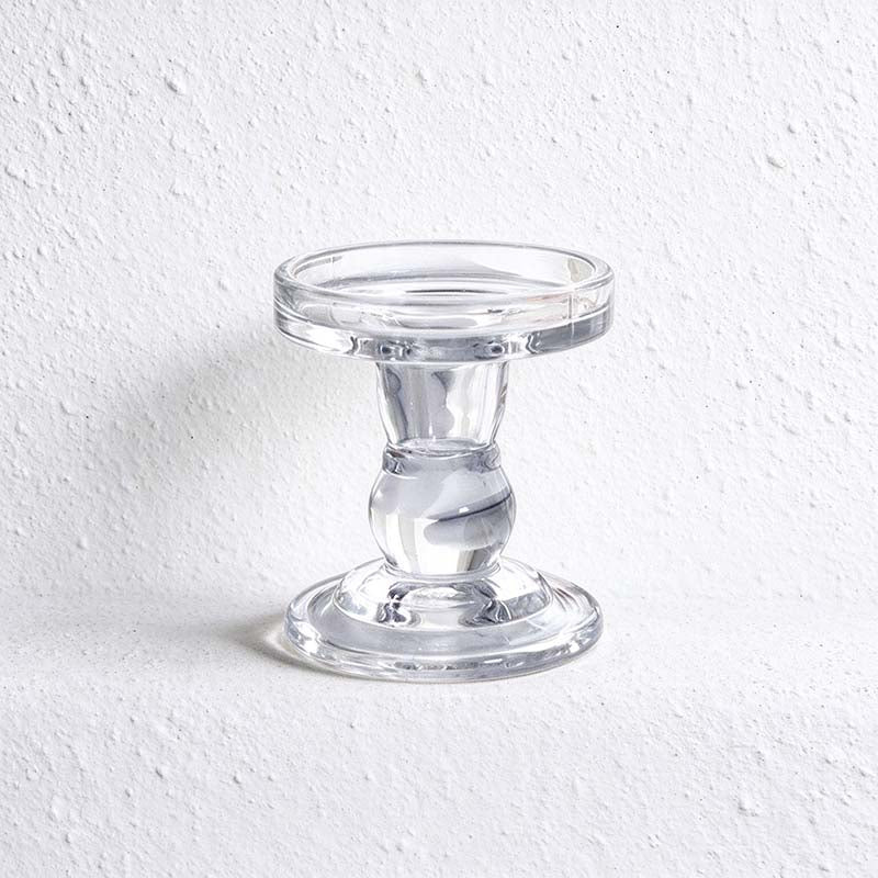 CouldNook Glass Pedestal Candle Holder - Tiered Stem And Separate Candle Options