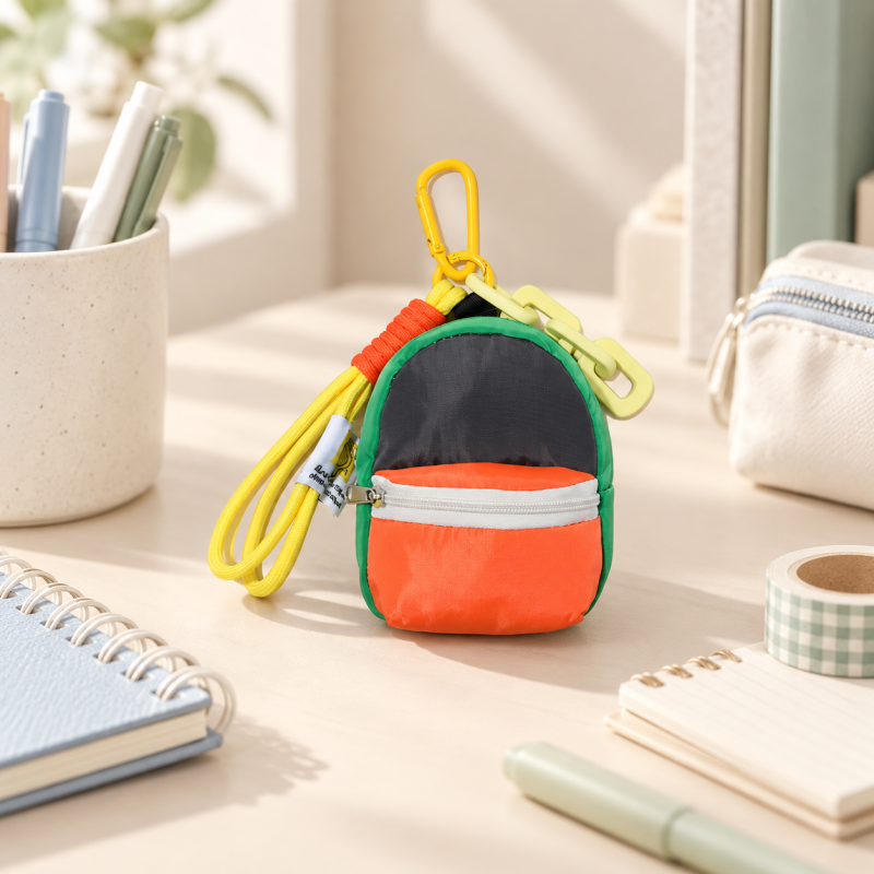 CouldNook Mini Coin Pouch Charm - Colorful Shapes And Clip Attachment