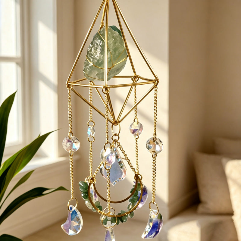 CouldNook Natural Stone Suncatcher - Celestial Crystal Drop Designs