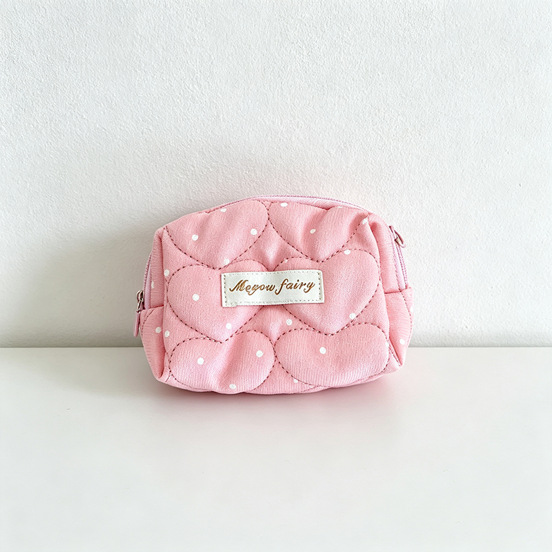 CouldNook Heart‑Quilted Shell Shaped Cosmetic Bag - Vanity Storage Accent