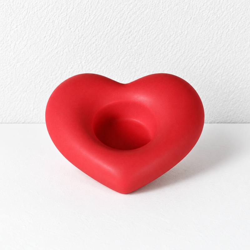 CouldNook Heart Tealight Candle Holder - Rounded Ceramic
