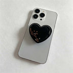 CouldNook Heart-Shaped Phone Grip Stand - Pearl-Style Decorative Center